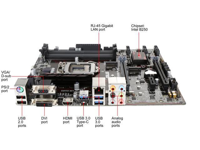 ASUS PRIME B250M-PLUS LGA 1151 Micro ATX Motherboards - Intel
