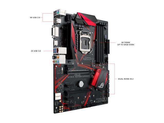 ASUS ROG STRIX B250H GAMING LGA1151 DDR4 HDMI DVI M.2 B250 ATX Motherboard with USB 3.1