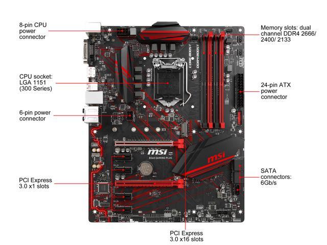 MSI B360 GAMING PLUS LGA 1151 (300 Series) ATX Intel Motherboard