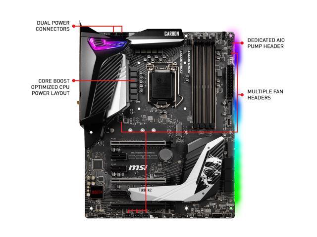 MSI MPG Z390 GAMING PRO CARBON AC LGA 1151 (300 Series) ATX Intel Motherboard