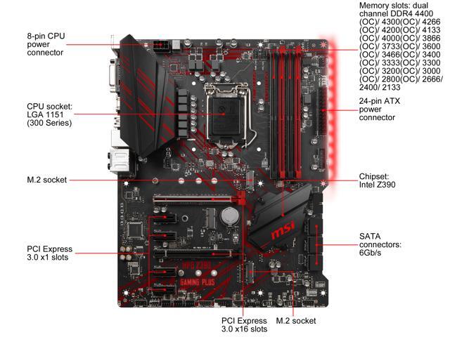 MSI MPG Z390 GAMING PLUS LGA 1151 (300 Series) ATX Intel Motherboard