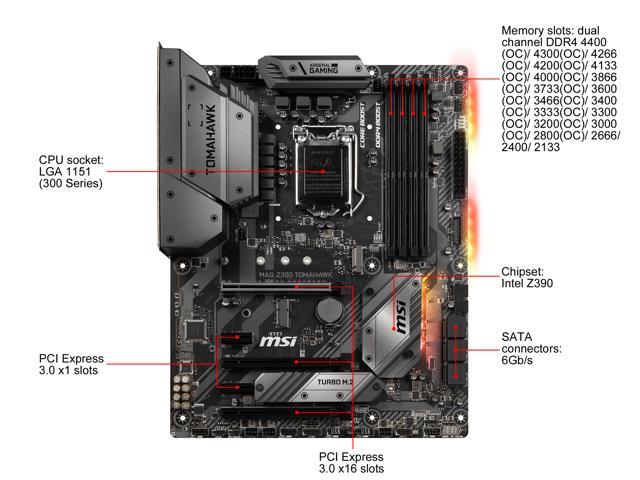 MSI MAG Z390 TOMAHAWK LGA 1151 (300 Series) ATX Intel Motherboard