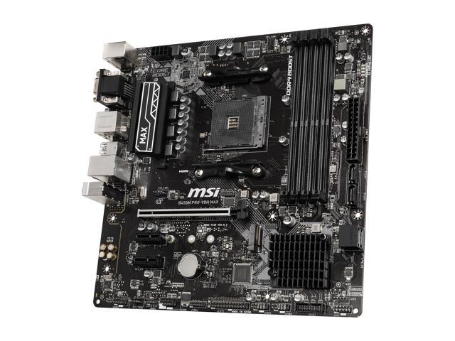 MSI PRO B450M PRO-VDH MAX AM4 Micro ATX AMD Motherboard