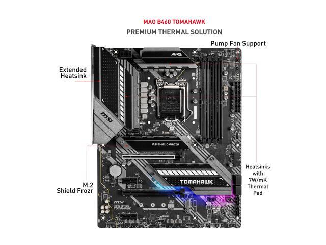 MSI MAG B460 TOMAHAWK LGA 1200 ATX Intel Motherboard