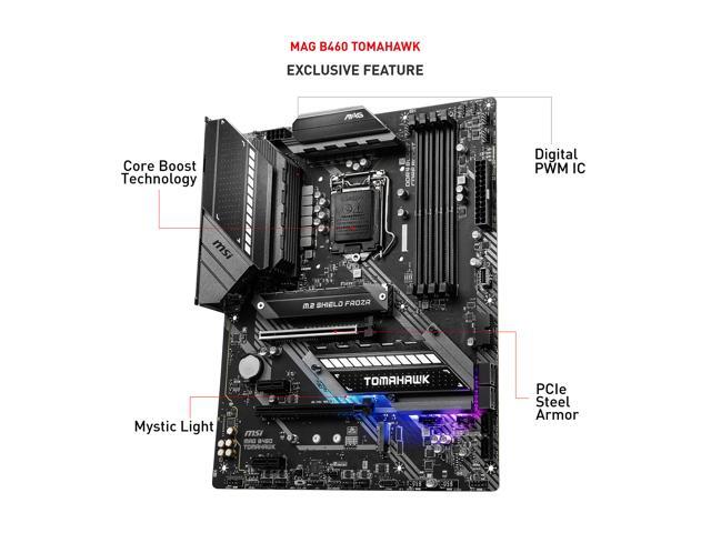 MSI MAG B460 TOMAHAWK LGA 1200 ATX Intel Motherboard