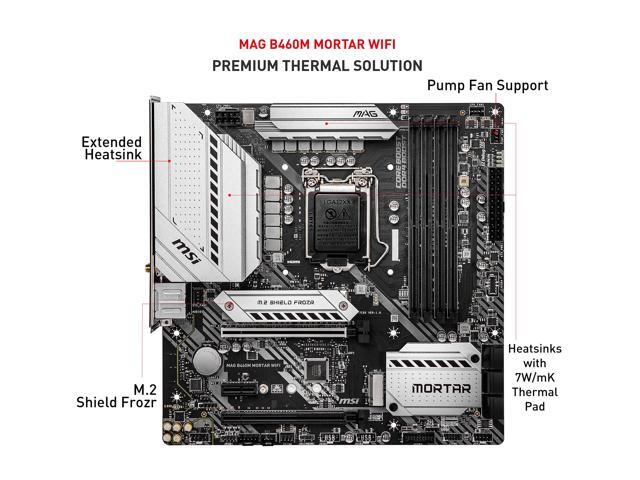 MSI MAG B460M MORTAR WIFI LGA 1200 Micro ATX Intel Motherboard