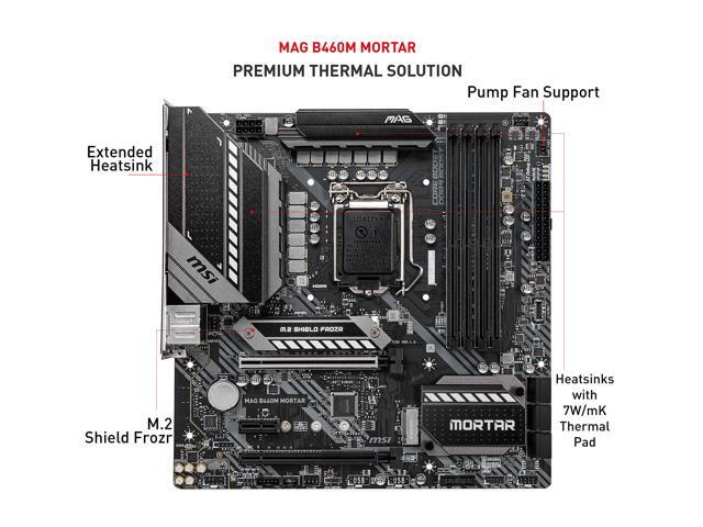 MSI MAG B460M MORTAR LGA 1200 Micro ATX Intel Motherboard