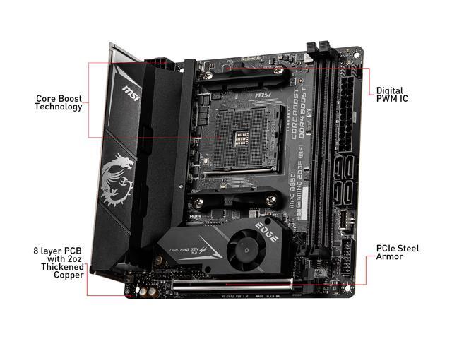 MSI MPG B550I GAMING EDGE WIFI AM4 Mini ITX AMD Motherboard