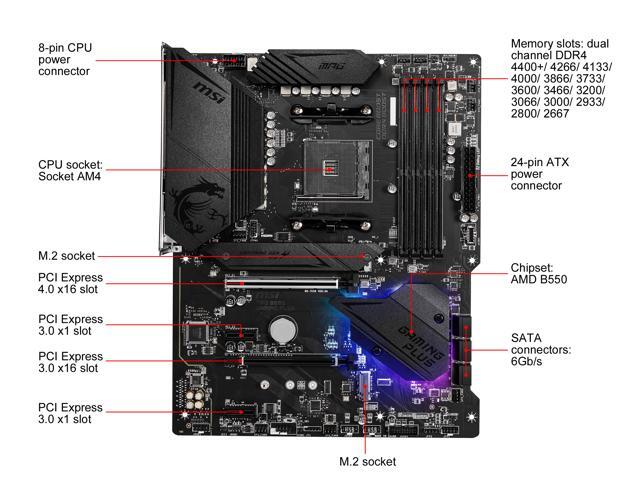 MSI - B550 GAMING PLUS (Socket AM4) AMD B550 ATX DDR4 Motherboard - Black - image 3
