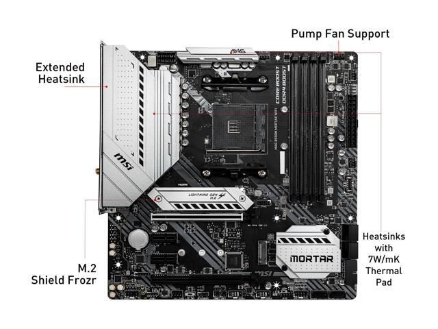 MSI AMD B550 MAG B550M MORTAR WIFI AM4 Micro ATX AMD Motherboard