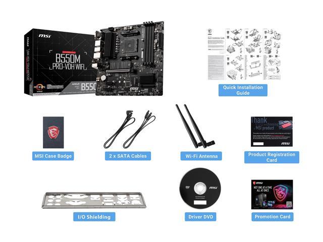 MSI - B550M PRO-VDH WIFI (Socket AM4) AMD B550 MATX DDR4 Wi-Fi 6 Motherboard - Black - image 9