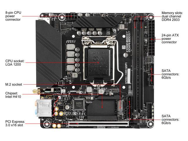 MSI PRO H410I PRO WIFI LGA 1200 Mini ITX Intel Motherboard