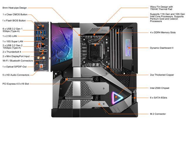 MSI MEG Z590 GODLIKE LGA 1200 Extended ATX Intel Motherboard