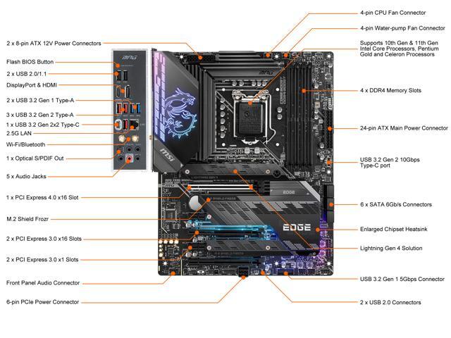 MSI MPG Z590 GAMING EDGE WIFI LGA 1200 ATX Intel Motherboard