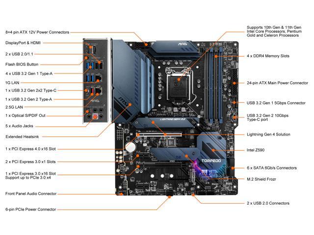 MSI MAG Z590 TORPEDO LGA 1200 ATX Intel Motherboard