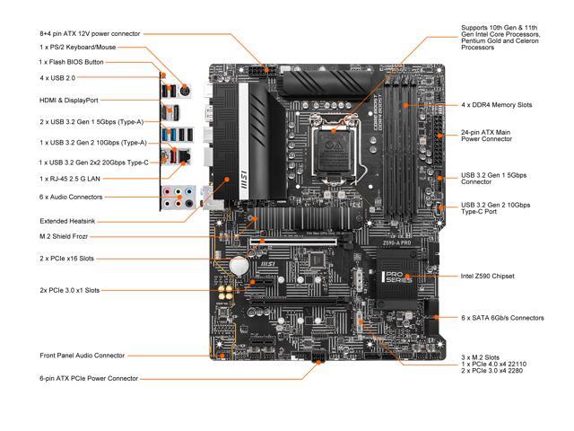 MSI Z590-A PRO LGA 1200 ATX Intel Motherboard