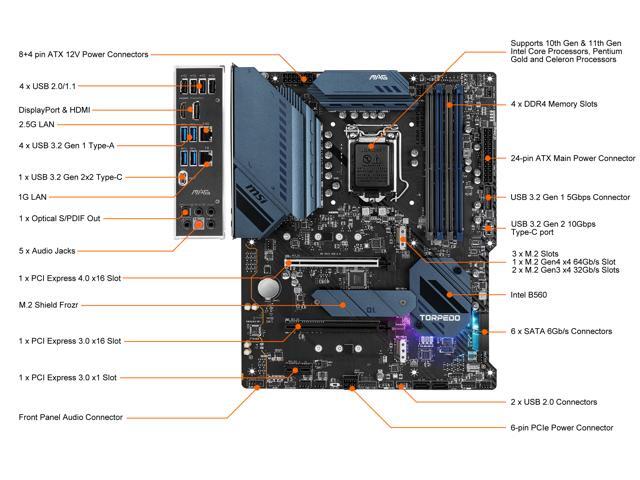 MSI MAG B560 TORPEDO LGA 1200 ATX Intel Motherboard