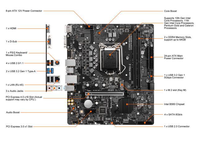 MSI B560M PRO-E LGA 1200 Micro ATX Intel Motherboard