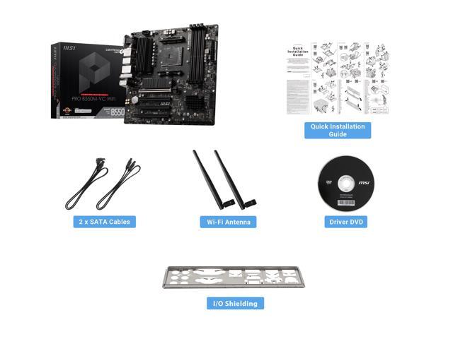 MSI - PRO B550M-VC WIFI (Socket AM4) AMD B550 MATX DDR4 Wi-Fi 6E Motherboard - Black - image 3