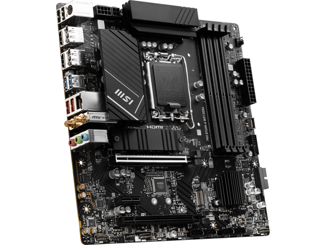 MSI - PRO B760M-A WIFI DDR4 (Socket LGA 1700) Intel B760 mATX DDR4 Wi-Fi 6E Motherboard - Black - image 5