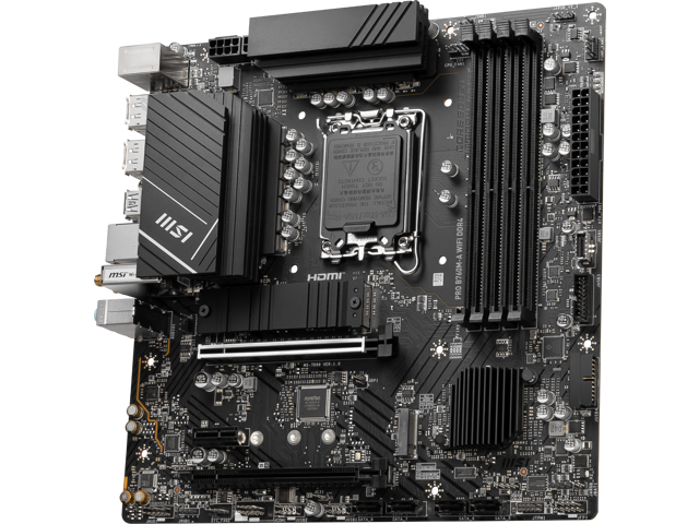 MSI - PRO B760M-A WIFI DDR4 (Socket LGA 1700) Intel B760 mATX DDR4 Wi-Fi 6E Motherboard - Black - image 4