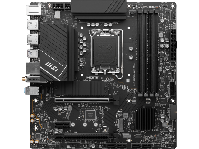 MSI - PRO B760M-A WIFI DDR4 (Socket LGA 1700) Intel B760 mATX DDR4 Wi-Fi 6E Motherboard - Black - image 3
