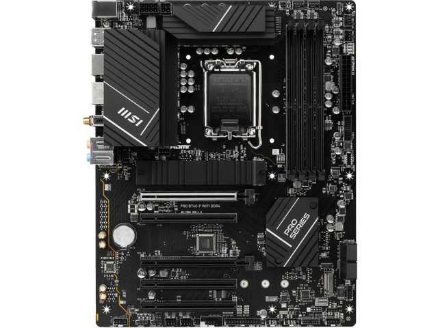 MSI PRO B760-P WIFI DDR4 LGA 1700 (l12th & 13th Gen), SATA 6Gb/s motherboard, WiFi 6,Intel 2.5Gb LAN,2xM.2 Slots