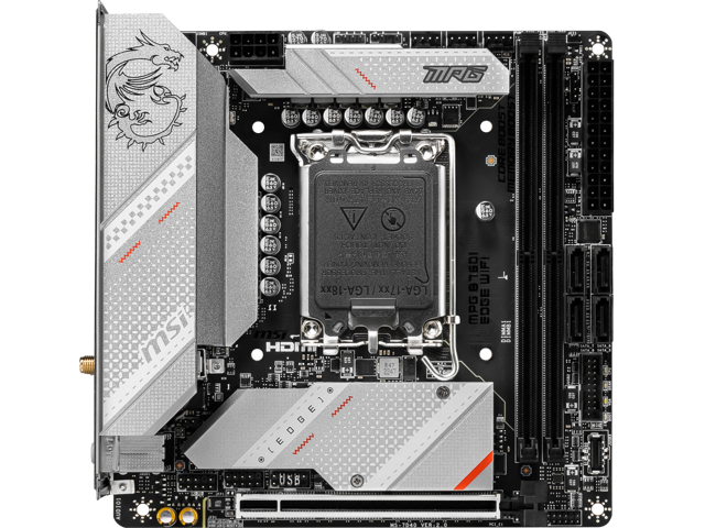 MSI MPG B760I EDGE WIFI LGA 1700 DDR5 Mini ITX Motherboard SATA 6Gb/s, 2.5Gbps LAN,Wi-Fi 6E
