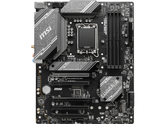 MSI B760 GAMING PLUS WIFI LGA 1700 (280) DDR5 ATX Motherboards - Intel, SATA 6Gbps, Wi-Fi 6E, Bluetooth 5.3, 7.1 HD Audio, PCIe 4.0 x16, 2.5G LAN