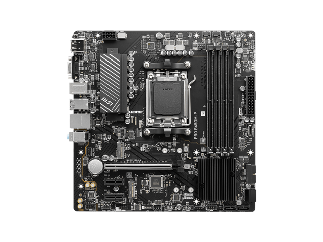 MSI PRO B650M-P AM5 Ryzen 7000 DDR5 SATA 6G 2x M.2 2.5G LAN 7.1 Audio mATX Motherboard
