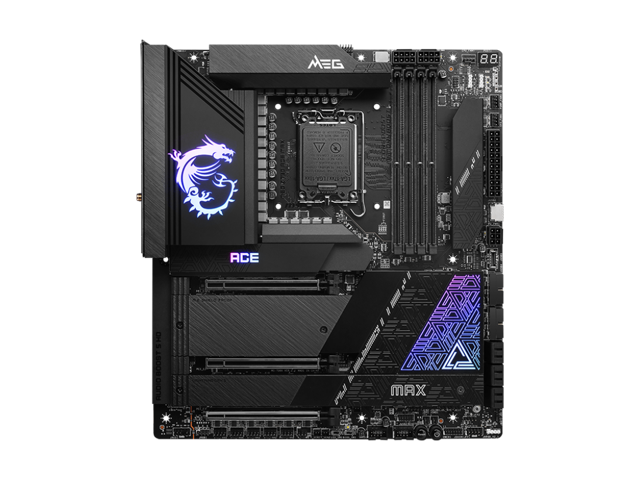 MSI MEG Z790 ACE MAX LGA 1700 Intel Z790 SATA 6Gb/s Extended ATX DDR5 2x Intel 2.5Gbps LAN PCI-E x16 slot Wi-Fi 7 5x M.2 Motherboard