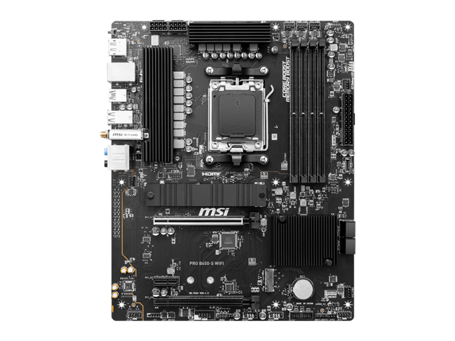 MSI PRO B650-S WIFI AM5 AMD B650 Ryzen 7000 DDR5 PCI-E x16 slot Wi-Fi 6E Bluetooth SATA 6Gb/s ATX Motherboard