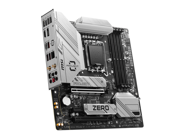 Open Box - MSI B760M PROJECT ZERO Wi-Fi 6E LGA 1700 Intel B760 SATA 6Gb/s LGA1700 DDR5 Back Connect Design mATX Motherboards