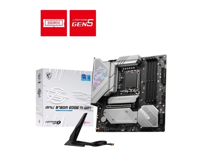 MSI MPG B760M EDGE TI WIFI LGA 1700 Intel B760 SATA 6Gb/s DDR5 Micro ATX Motherboard 14th/ 13th/ 12th Gen Processors PCI-E x16 slot 3x M.2 2.5Gbps...