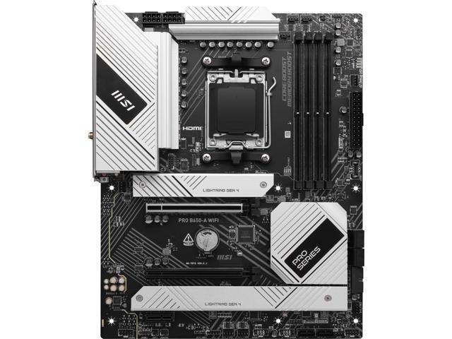 MSI PRO B650-A WIFI AM5 DDR5 AMD B650 SATA 6Gb/s 2.5G LAN Wi-Fi 6E, Bluetooth 8-Channel (7.1) HD Audio AMD Ryzen 9000 / 8000 / 7000 ATX Motherboard