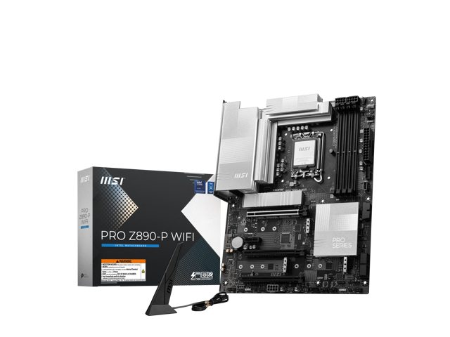 MSI - PRO Z890-P WIFI (Socket LGA 1851) Intel Z890 ATX DDR5 Wi-Fi 7 Motherboard - Black - image 3