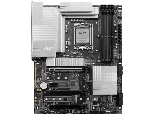 MSI - PRO Z890-P WIFI (Socket LGA 1851) Intel Z890 ATX DDR5 Wi-Fi 7 Motherboard - Black - image 4
