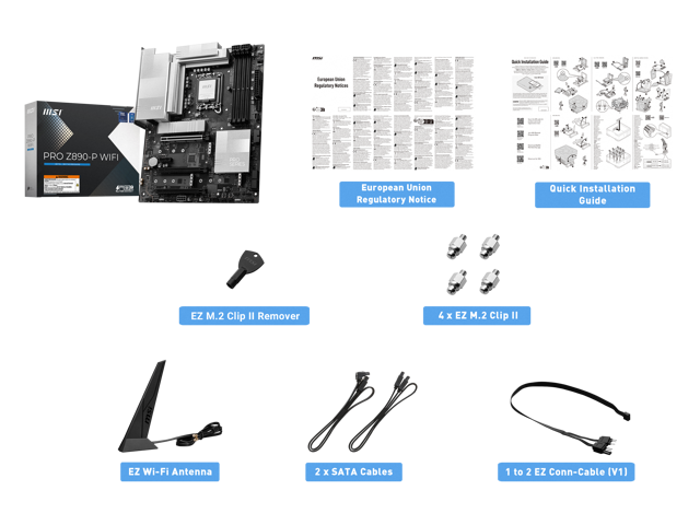 MSI - PRO Z890-P WIFI (Socket LGA 1851) Intel Z890 ATX DDR5 Wi-Fi 7 Motherboard - Black - image 8
