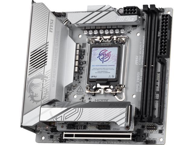 MSI - MPG Z890I EDGE TI WIFI (Socket 1851) Intel Z890 Mini-ITX DDR5 Wi-Fi 7 Motherboard - Gray White/Matt - image 6