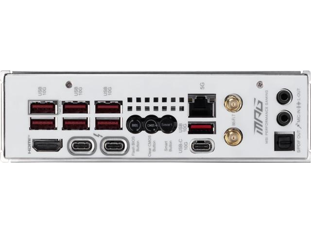 MSI - MPG Z890I EDGE TI WIFI (Socket 1851) Intel Z890 Mini-ITX DDR5 Wi-Fi 7 Motherboard - Gray White/Matt - image 9