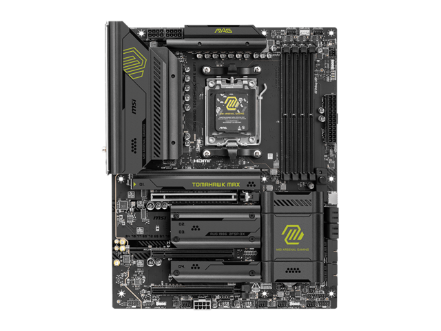 MSI - MAG B850 TOMAHAWK MAX WIFI (Socket AM5) AMD B850 ATX DDR5 Wi-Fi 7 Motherboard - Black - image 3