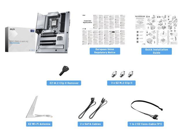 MSI - PRO Z890-S WIFI PZ (Socket 1851) Intel Z890 ATX DDR5 Wi-Fi 7 Motherboard - Gray White - image 11