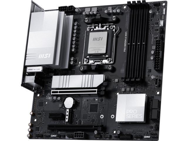 MSI PRO B850M-A WIFI AM5, Wi-FI 7, 5G LAN, SATA 6Gbps, Bluetooth 5.4, double M.2 support,Micro ATX AMD Motherboard