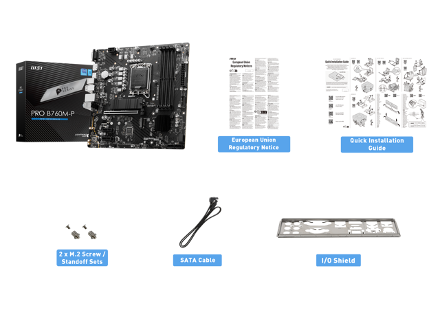 MSI PRO B760M-P LGA 1700 Intel B760 SATA 6Gb/s Micro ATX Motherboard