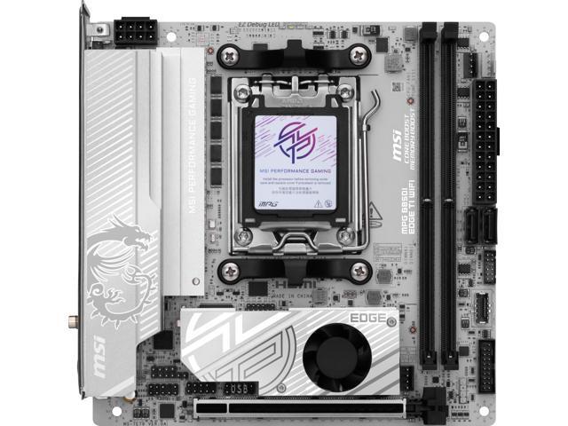 MSI - MPG B850I EDGE TI WIFI (Socket AM5) AMD B850 IATX DDR5 Wi-Fi 7 Motherboard - Gray White/Matt - image 3