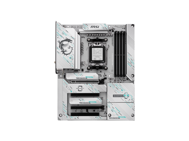 MSI - B850 GAMING PLUS WIFI PZ (Socket AM5) AMD B850 ATX DDR5 Wi-Fi 7 Motherboard - Gray White/Matt - image 3