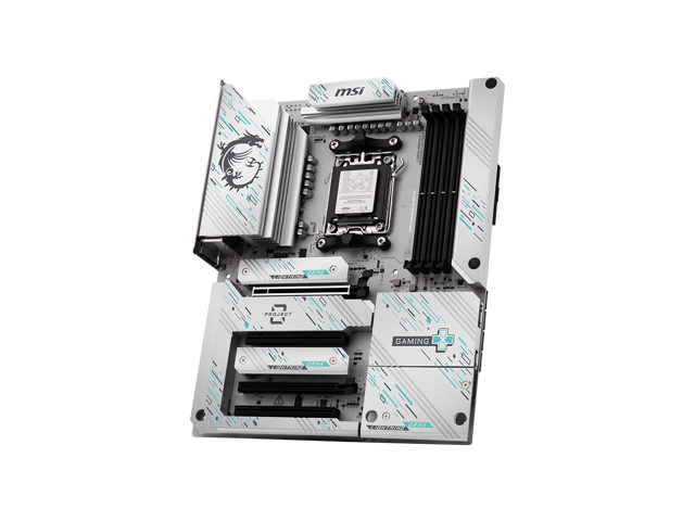 MSI - B850 GAMING PLUS WIFI PZ (Socket AM5) AMD B850 ATX DDR5 Wi-Fi 7 Motherboard - Gray White/Matt - image 4