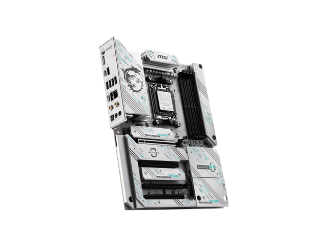 MSI - B850 GAMING PLUS WIFI PZ (Socket AM5) AMD B850 ATX DDR5 Wi-Fi 7 Motherboard - Gray White/Matt - image 6