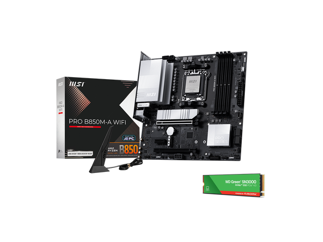 MSI Pro B850M-A WiFi Bundle - Motherboard & 1TB NVMe SSD