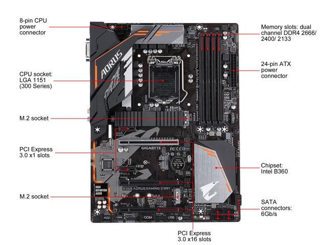 GIGABYTE B360 AORUS Gaming 3 WIFI LGA 1151 (300 Series) ATX Intel Motherboard